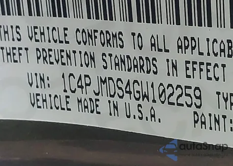 2016 Jeep Cherokee Limited from USA, damaged, VIN 1C4PJMDS4GW102259